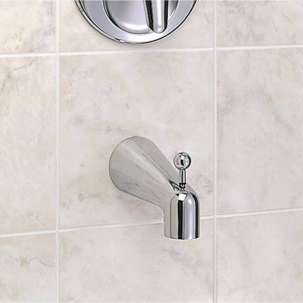 Deluxe Chrome Wall Mounted Tub Spout with Diverter