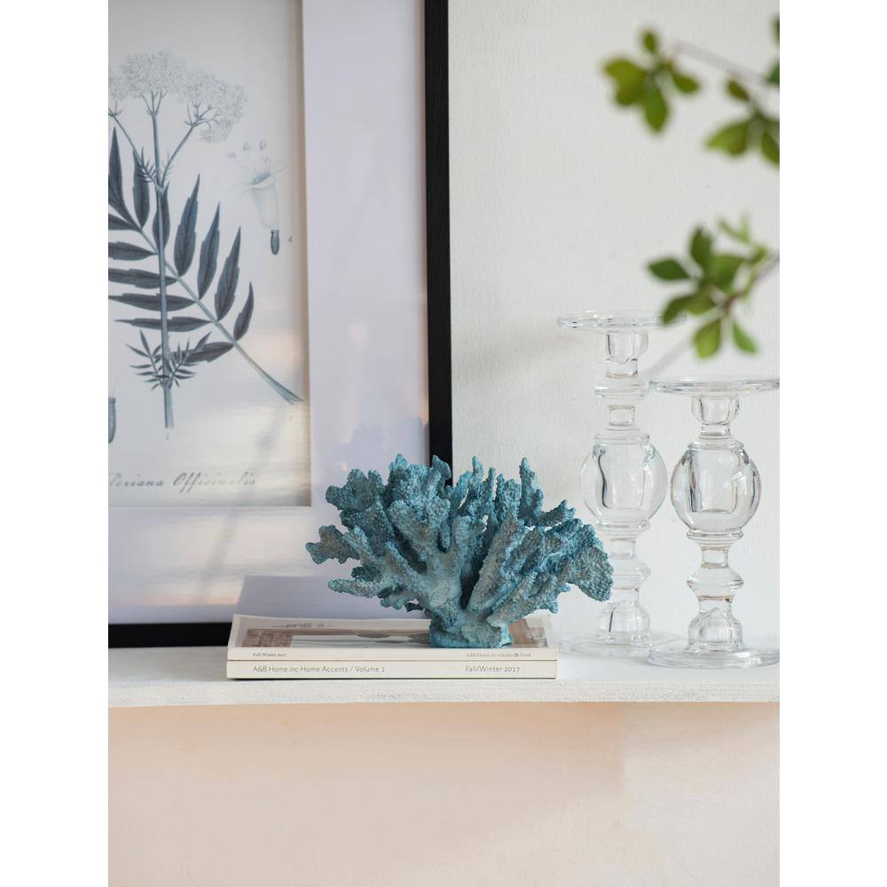 6.5" Blue Faux Coral Polyresin Coastal Figurine
