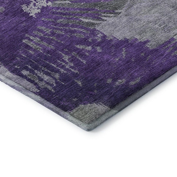 Mayfield Premium Machine Washable Indoor/Outdoor Geometric AMF645 Purple 1 ft. 8 in. x 2 ft. 6 in. Area Rug