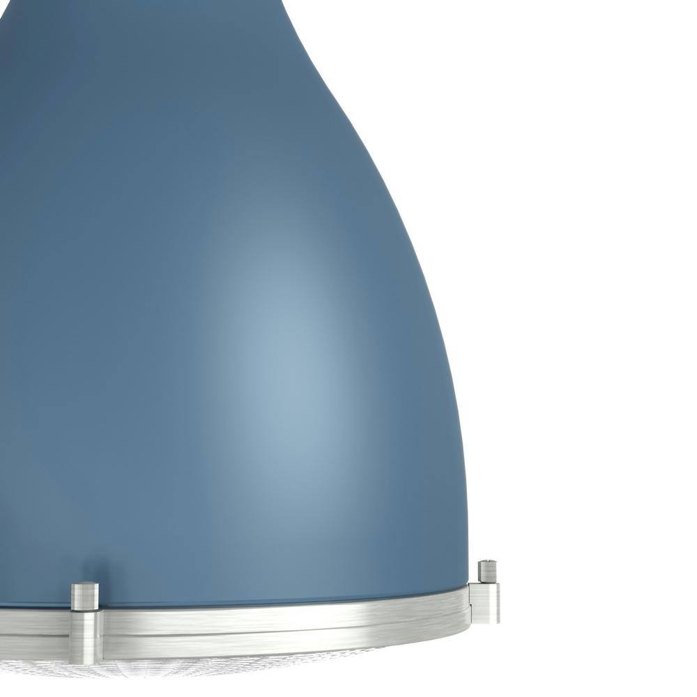 Hunter Bluff View 14" Indigo Blue Brushed Nickel 3-Light Pendant