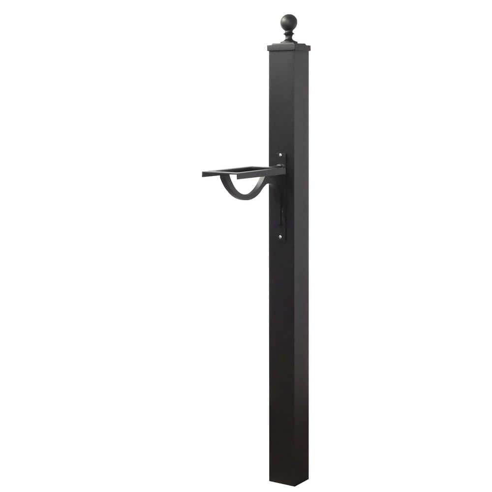 Springfield Decorative Aluminum Direct Burial Mailbox Post, Black