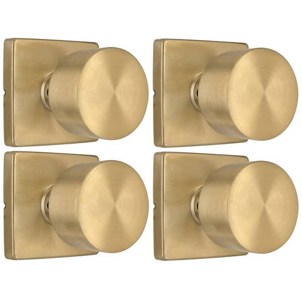 Ridgeway Brushed Gold Passage Hall/Closet Door Knob 4-pack