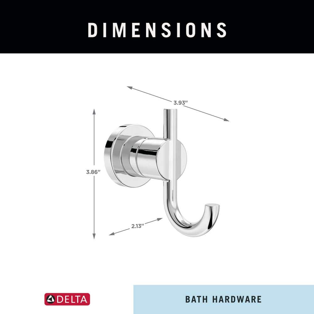 Polished Chrome Modern Double Wall-Mounted Towel Hook