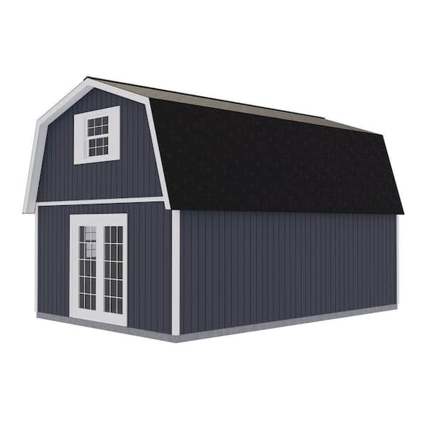 Handcrafted Homestead XL 16 ft. x 24 ft. Two-Story Wood Barn Kit with Loft (Staircase Included)