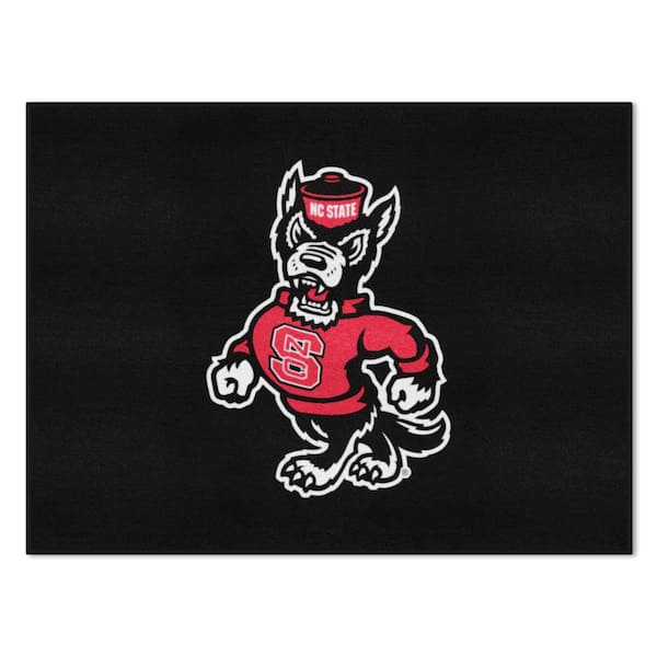 FANMATS NC State Wolfpack Black 34 in. x 42.5 in. All-Star Area Rug