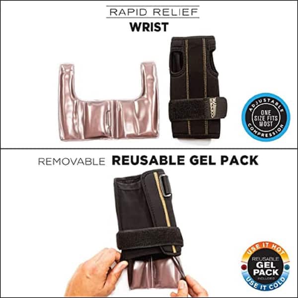 COPPER FIT Rapid Relief One Size Fits Most Wrist Brace in Black CFRRWRT1S3  - The Home Depot