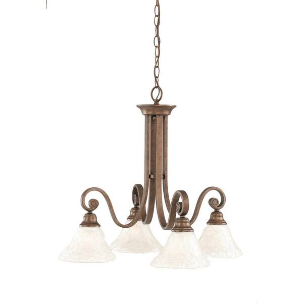 Filament Design Concord 4-Light Bronze Chandelier with Italian Bubble Glass