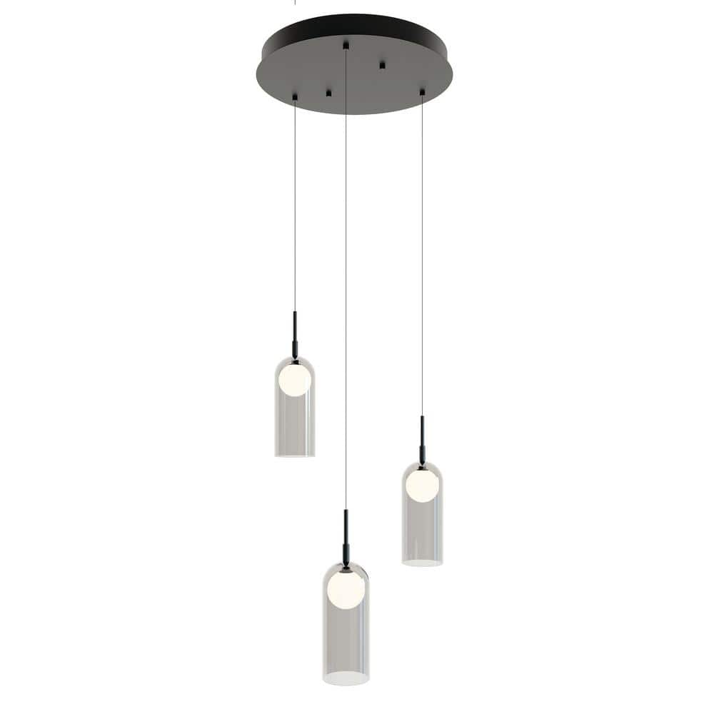 Matte Black Modern Globe LED Pendant Light - 18" Indoor/Outdoor