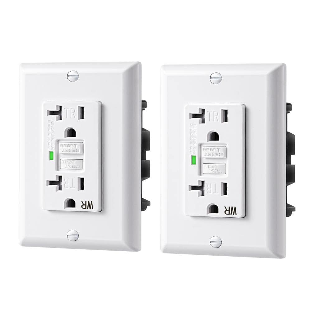 20 Amp 125-Volt Duplex No Nuisance Tripping GFCI Outlet, White (2-Pack) price history on PriceWatchPro