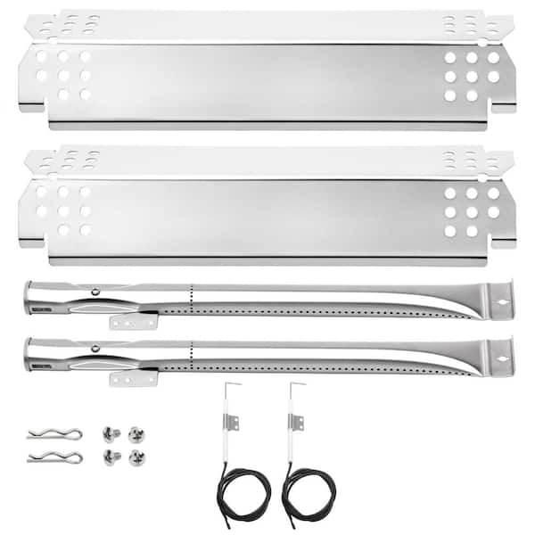 Stainless Steel Grill Heat Plate, Burner Tube and Igniter Replacement Kit for Listed Outdoor Gas Grill Models, 2-Pack