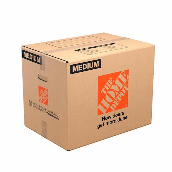 The Home Depot 21 in. L x 15 in. W x 16 in. D Medium Moving Shipping and Packing Box with Handles (40-Pack)