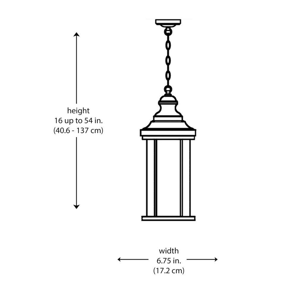 Stewart Black Glass Industrial Outdoor Hanging Lantern