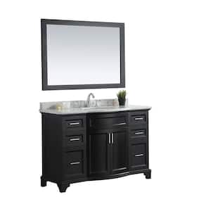 Jason 48 in. W x 22 in. D Vanity in Espresso with Marble Vanity Top in White with White Basin