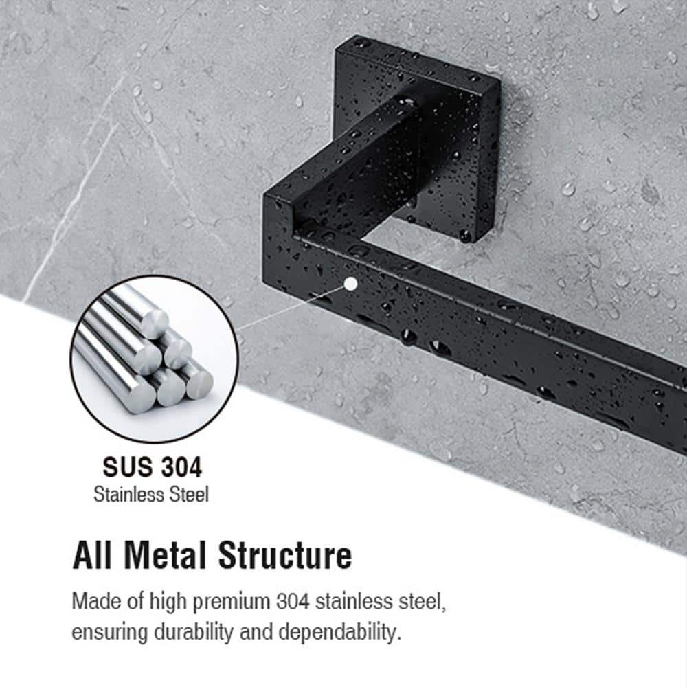 Matte Black Stainless Steel Wall Mounted Toilet Paper Holder, 2 Pack