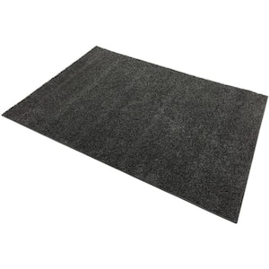 Shaggy Soho Gray 3 ft. x 5 ft. Solid Synthetic Rectangle Area Rug