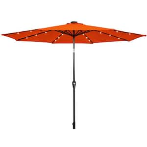 10 ft. Market Solar Patio Umbrella with LED Lights in Orange