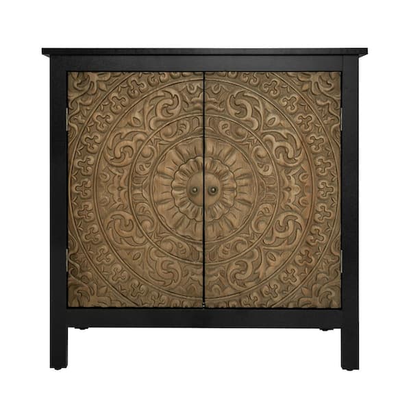31.5 in. W x 14.97 in. D x 30.91 in. H Black Linen Cabinet with 2 doors for Bathroom