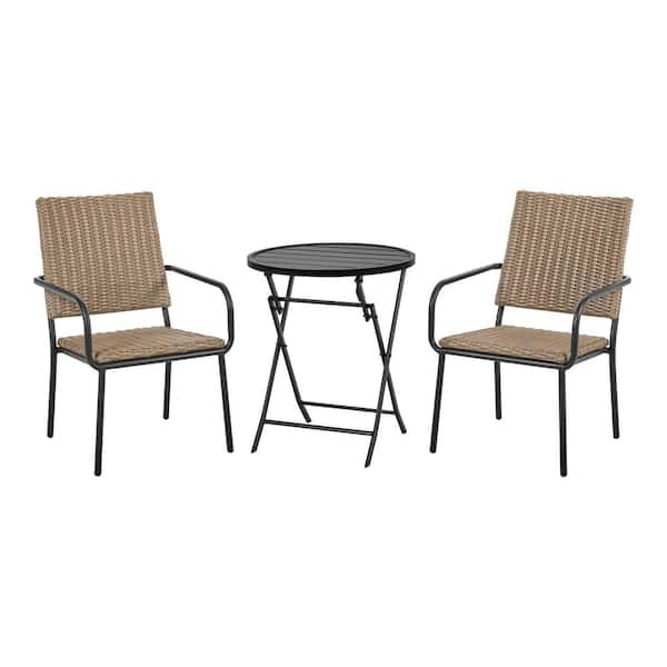 StyleWell Esther wood Black Wicker Steel Outdoor Dining