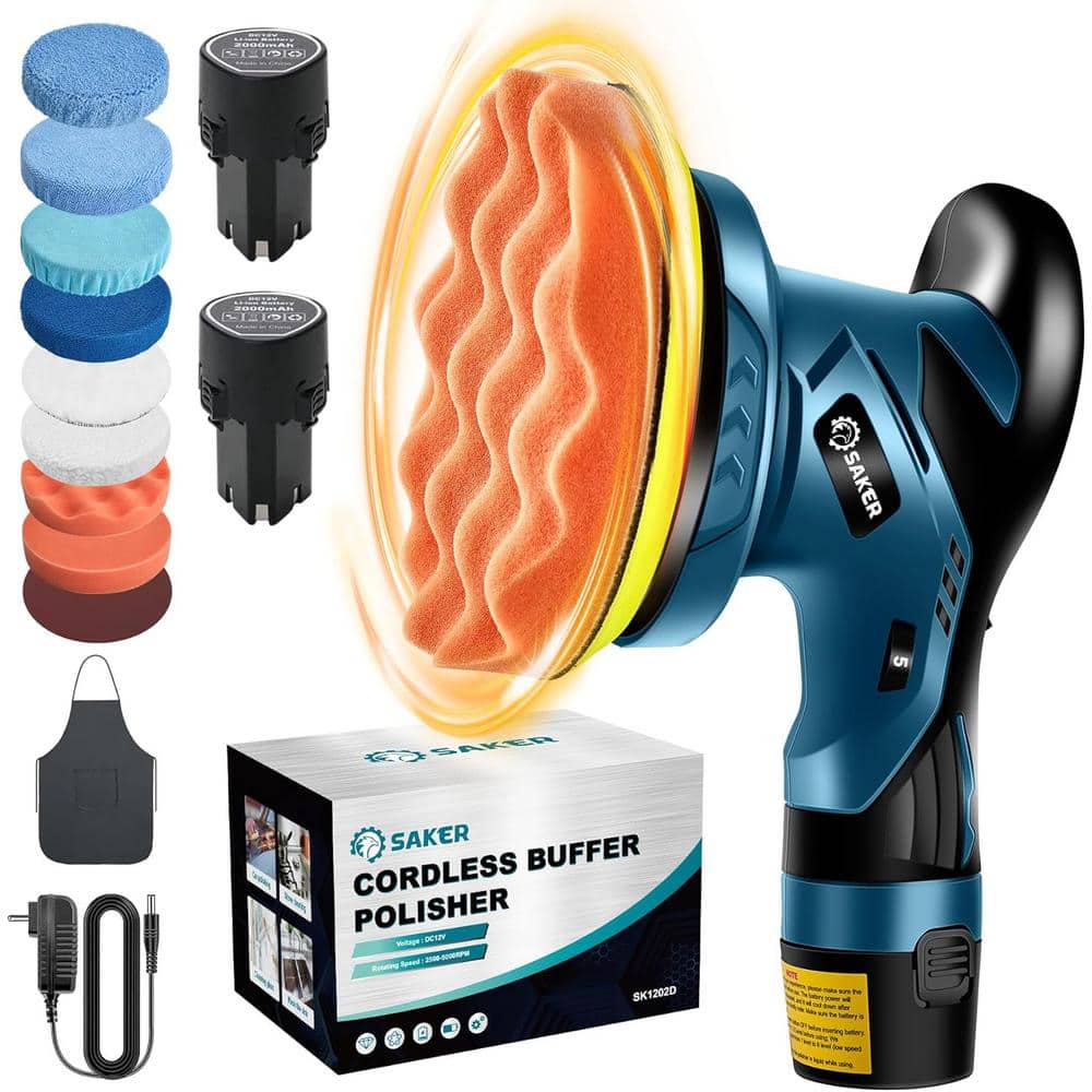 Cordless Car Buffer Polisher - 6  in. Portable Polishing Waxer Machine Kit 