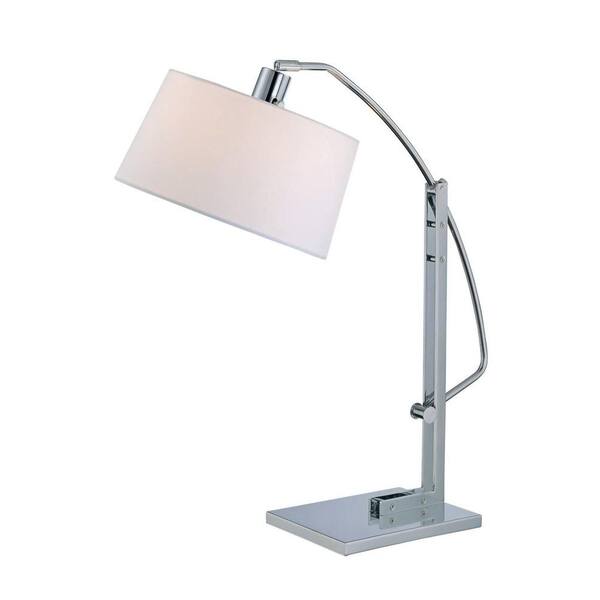 Illumine Designer 27.5 in. Chrome Table Lamp