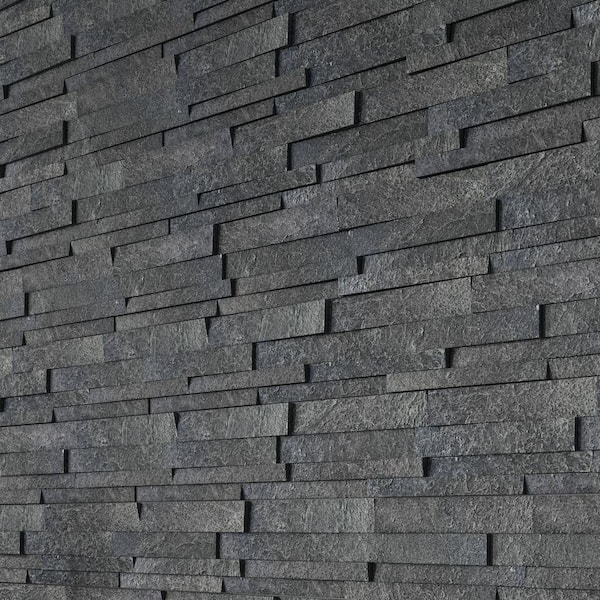 Linear Lines 6 in. x 12 in. Platinum Stone Split Face Quartzite Wall Tile (5.2sq.ft./case)
