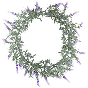 16 in. White/Purple Battery Operated Pre-Lit Artificial Christmas Wreath White Lights