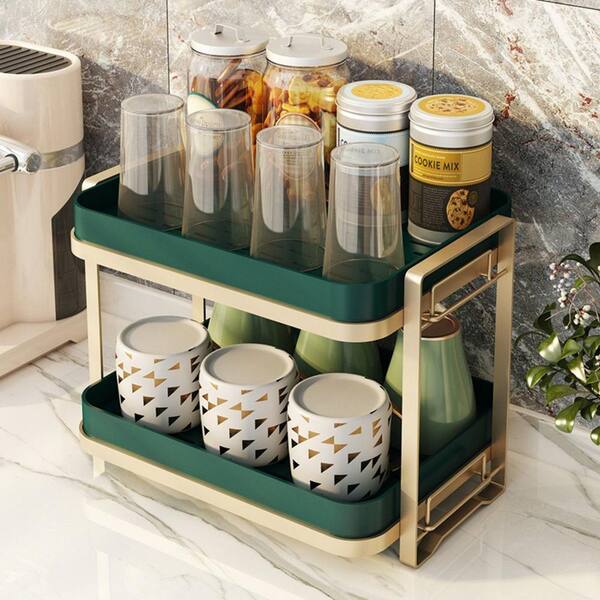 Bunpeony Stainless Steel Standing Dish Rack with Cutting Board Holder, Utensil Holder, Knife Holder, and Cup Holder