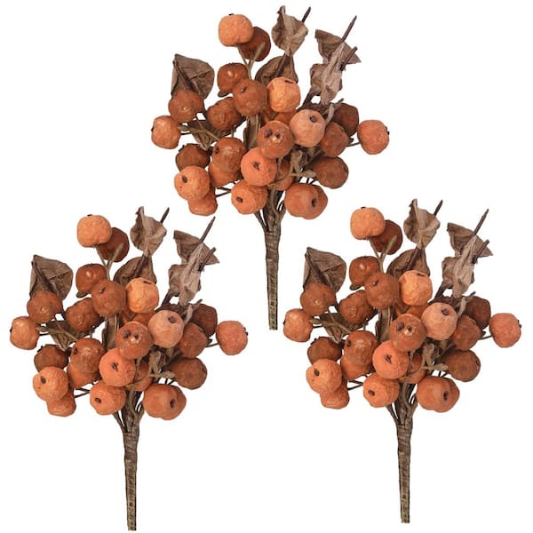 Regency International 11 in. Brown Artificial Berry Pick