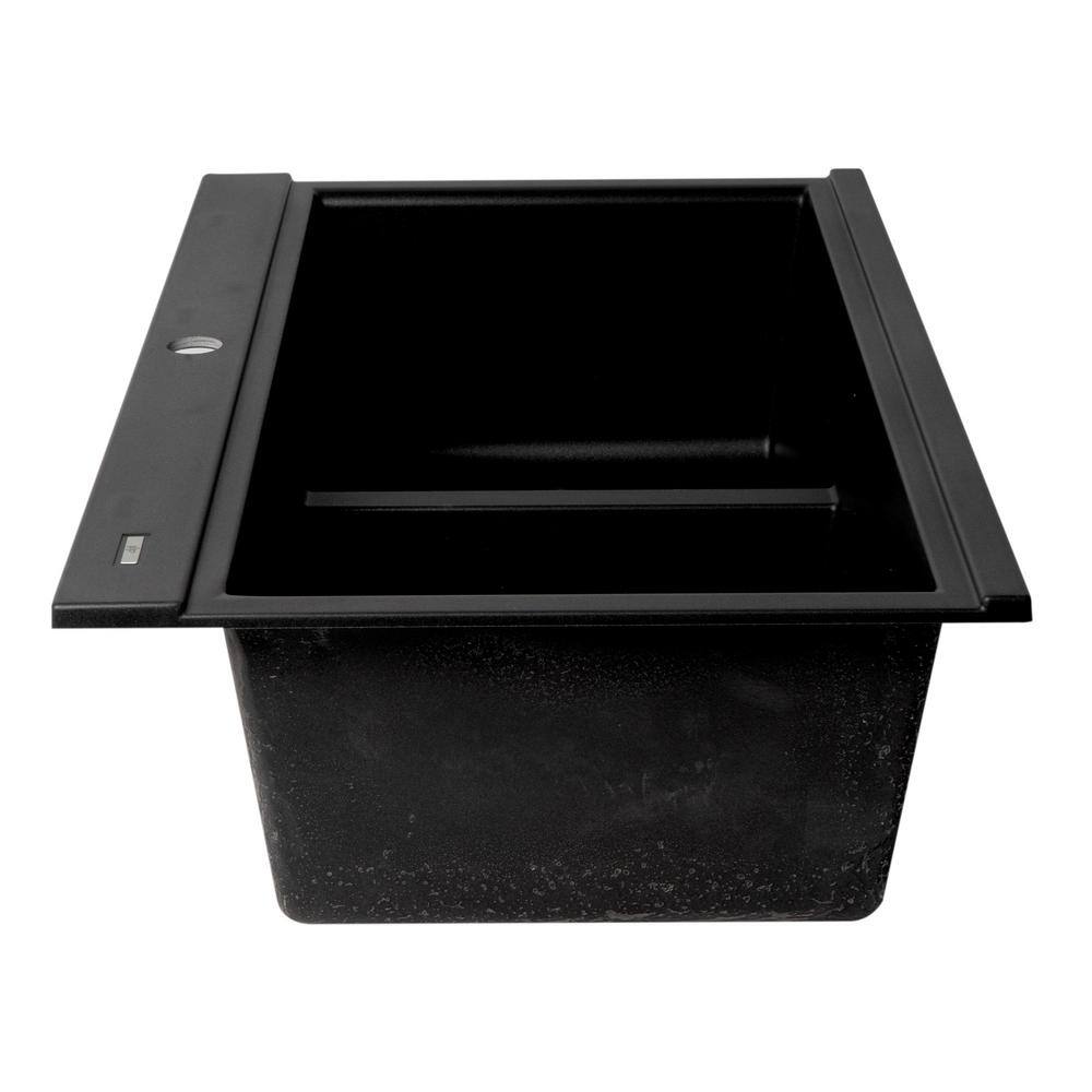 34'' Matte Black Granite Double Bowl Kitchen Sink