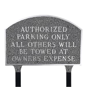 Authorized Parking Only All Others Will Be Towed Large Arch Statement Plaque with Lawn Stakes - Swedish Iron