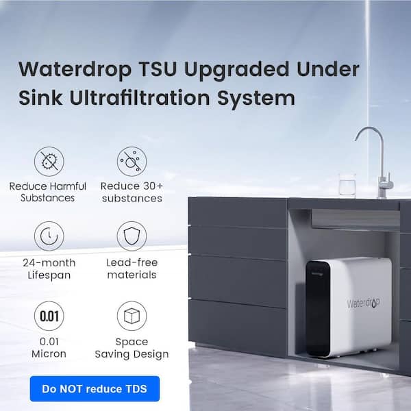 WD-TSU-W 0.01μm Ultra-Filtration Under Sink Water Filter System, 3-Stage, No Electricity Required Extra 3PP plus 1CT