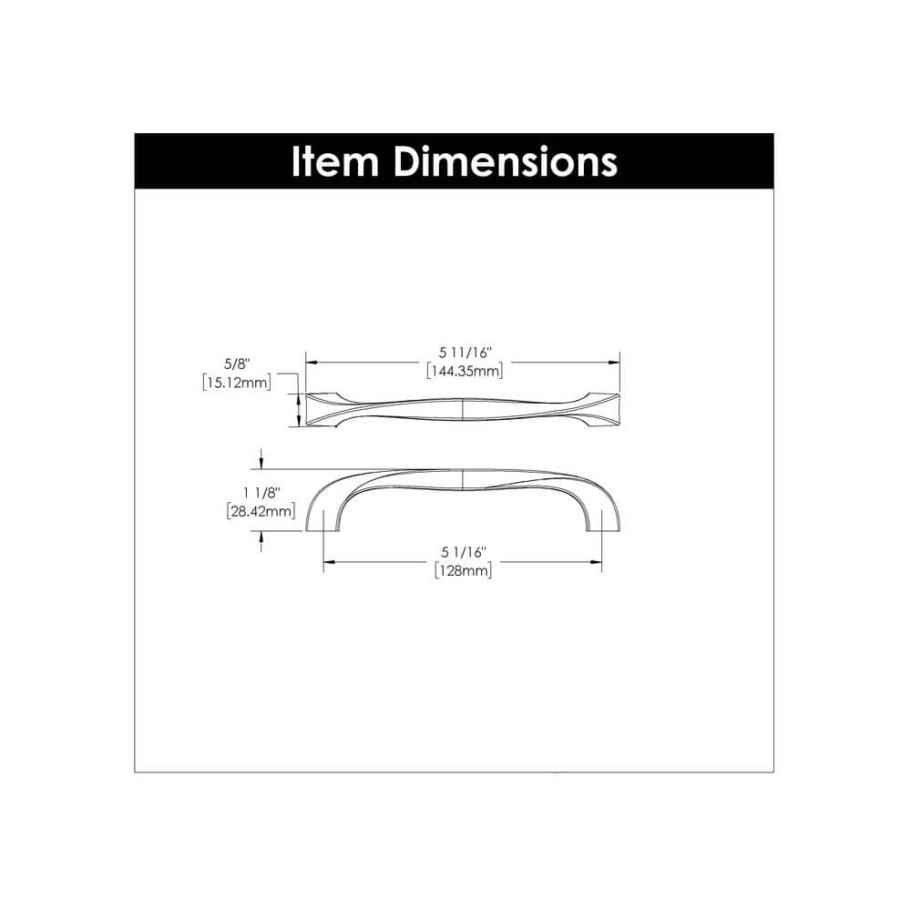 Satin Nickel Modern Twist Cabinet Pulls, 5-1/16 Inch, 10-Pack