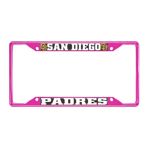 Universal Fit MLB - San Diego Padres License Plate Frame - Pink