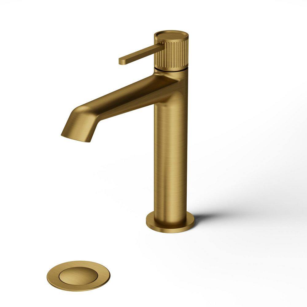 Single-Handle Single Hole Bathroom Sink Faucet with Pop-Up Drain in Brushed Gold price history on PriceWatchPro