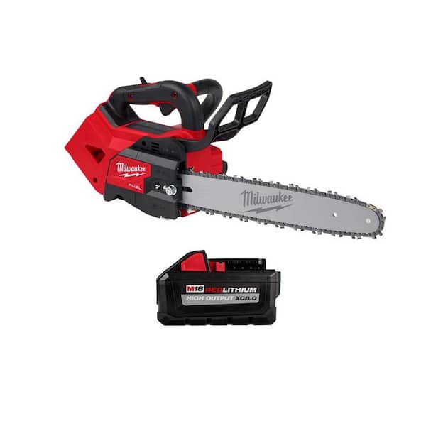 Milwaukee M18 FUEL 14 in. 18-Volt Lithium-Ion Brushless Cordless Battery Top Handle Chainsaw with 8.0 Ah High Output Battery