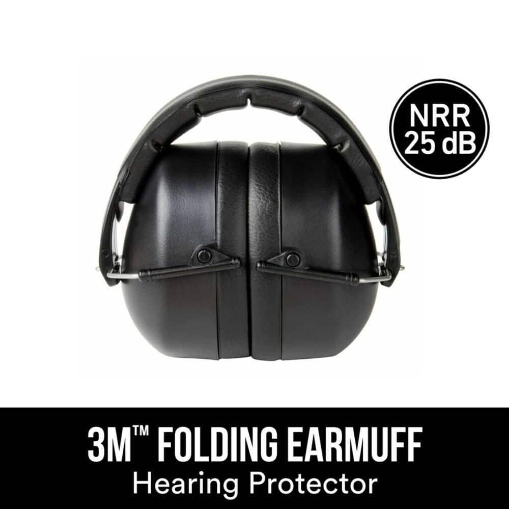 3M Black Folding Earmuff 90563H1-DC The Home Depot