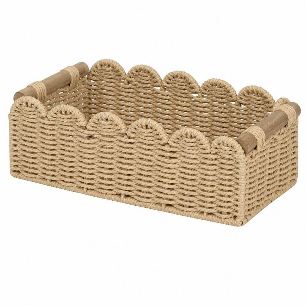 Freestanding Toilet Paper Storage Basket in Beige, Bathroom Decor, Bedroom Decor Baskets with 2 Wooden Handle price history on PriceWatchPro