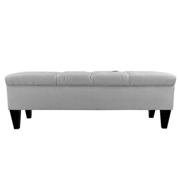 MJL Furniture Designs Brooke D-Sachi Platinum Diamond Tufted Upholstered Storage Bench
