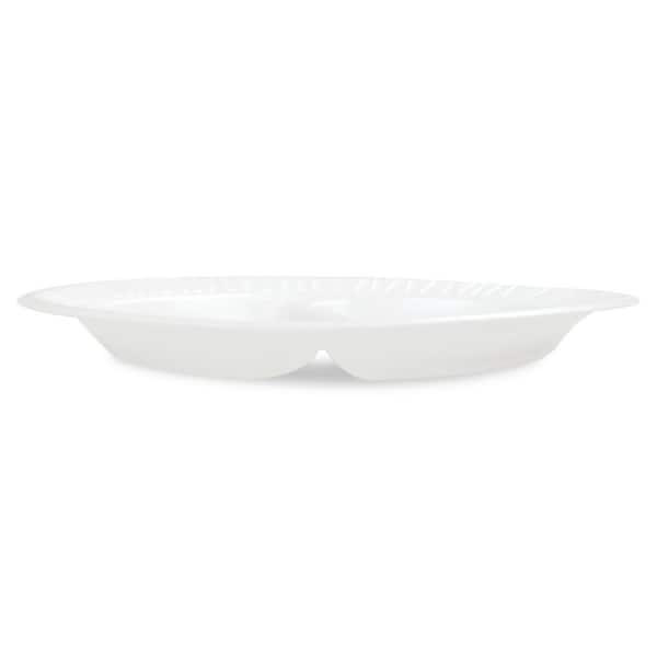  Dart 9Cpwqr Laminated Foam Plates, 9-Inch Dia, White, Round, 3  Compartments, 125/Pk, 4 Pks/Ct : Health & Household