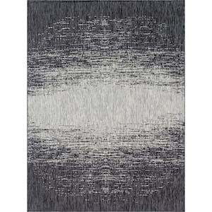 Gray Ombre Outdoor 9 ft. x 12 ft. Area Rug