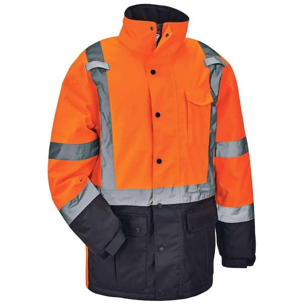 Ergodyne Men's Large Orange High Visibility Reflective Thermal Parka