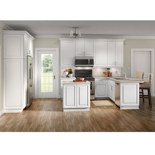 Hampton Bay Benton White Raised Panel Stock Partially Assembled Corner Sink Base Cabinet 36 In X 34 5 24 Bt3635c Wh Assembled Corner Sink Base Cabinet 36, Corner Sink Kitchen Cabinet Base