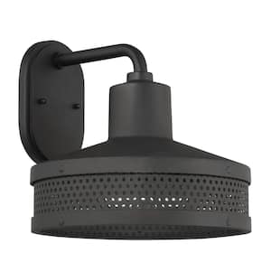 Abalone Point Black Outdoor Hardwired Wall Mount Sconce with no Bulbs Included