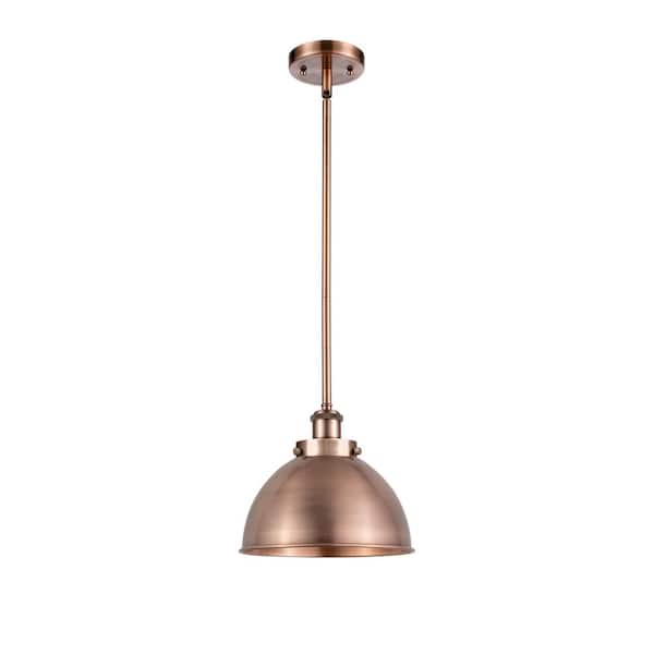 Ballston Urban 60-Watt 1-Light Antique Copper Shaded Mini Pendant Light with Metal Shade