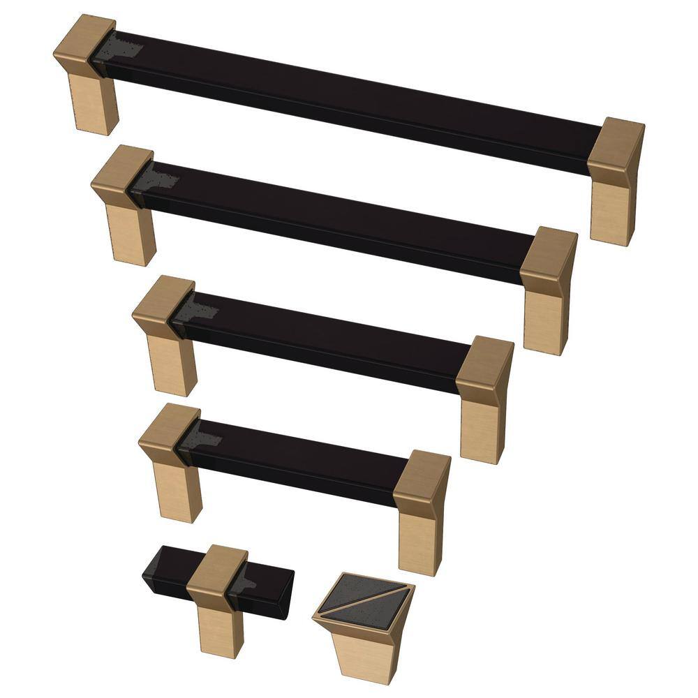 Champagne Bronze and Black T-Shaped Cabinet Knob