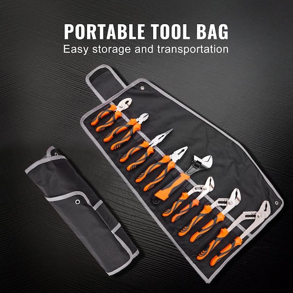 SKYSHALO 8-Piece Pliers Set, High Carbon Steel, Groove, Linesman's