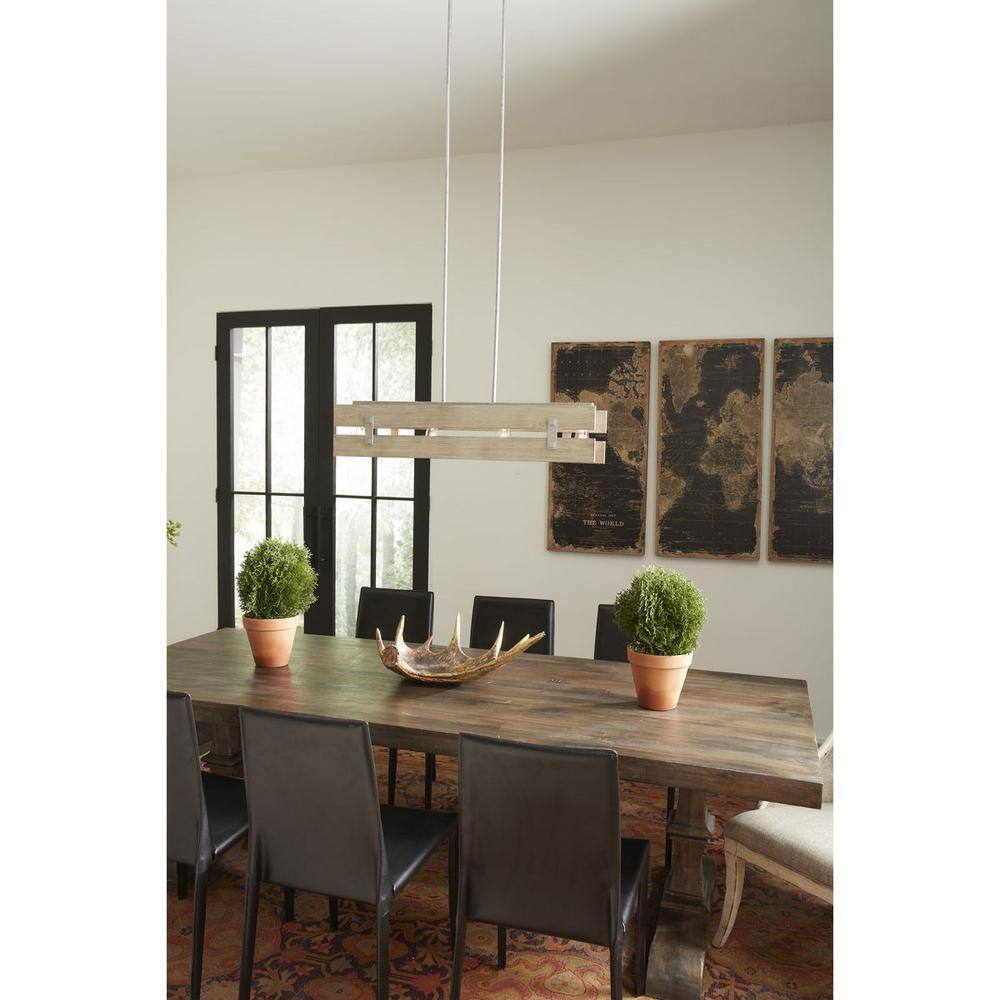 Hemsworth Galvanized Finish Four-Light Coastal Chandelier