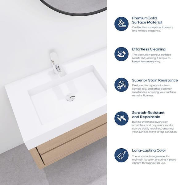 凪 shine SJ STAR&JANE 59 in. Wall Mount Rectangle Double Vessel Sink with