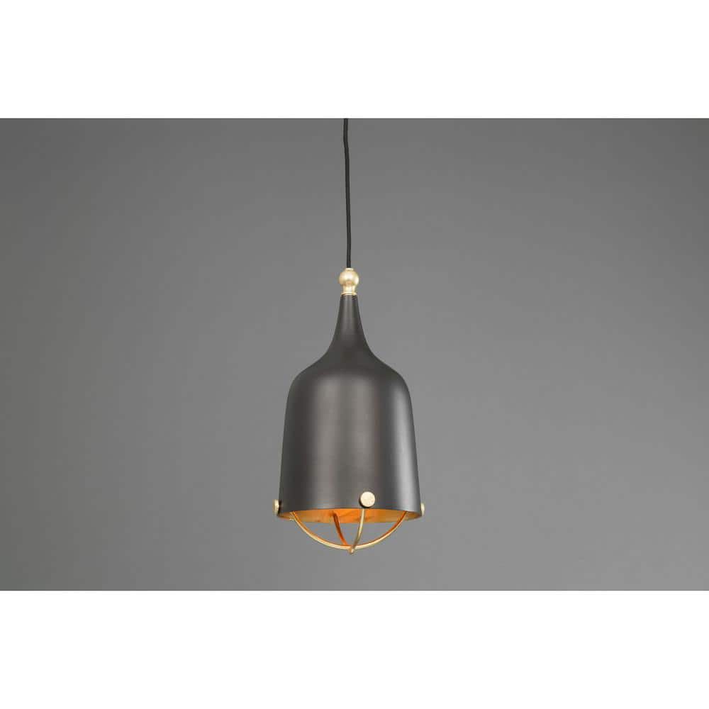 Black Steel Vintage Bowl Pendant Light with LED Option