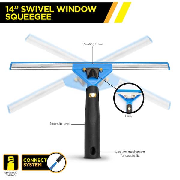 Gritt Commercial Swivel Window Cleaning Kit with 14. Squeegee and